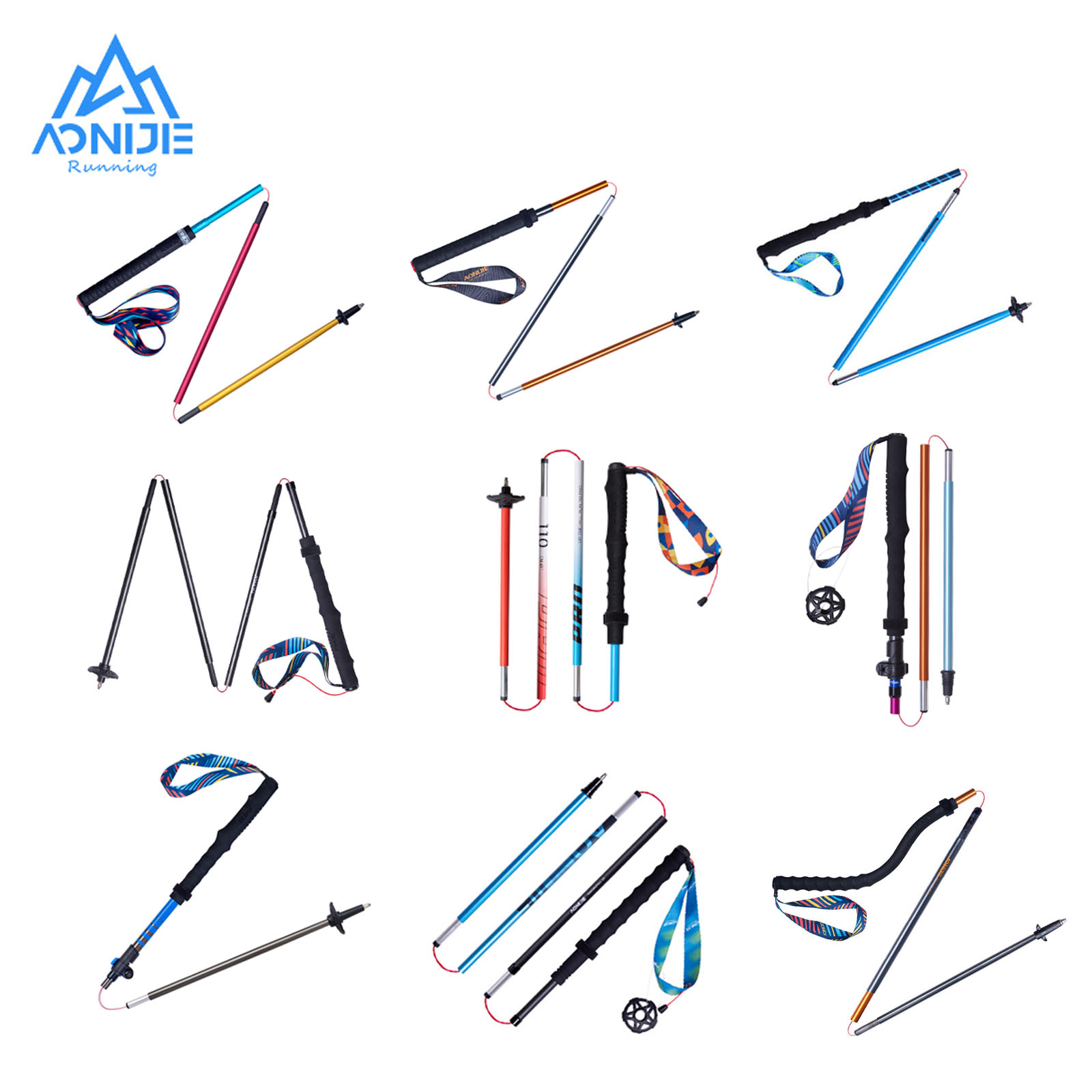 Trekking Pole Carbon - 2ชิ้น AONIJIE เสาสำหรับเดินป่าปีนเขาทุกประเภทไม้เท้าเดินตั้งแคมป์กลางแจ้งสรุปได้110ซม. 120ซม. 130ซม.