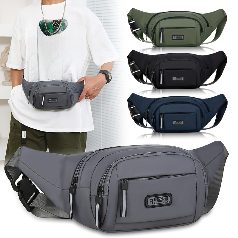 Running Belt - กระเป๋าคาดเอวกันน้ำสำหรับผู้ชาย มีหลายช่อง กระเป๋าคาดเอวแบบลำลอง สำหรับกิจกรรมกลางแจ้ง เดินทาง วิ่ง