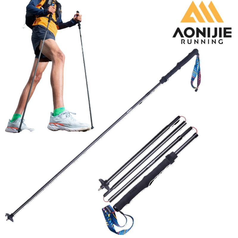 Trekking Pole Carbon - 2 ชิ้น AONIJIE ไม้เท้าเดินป่าแบบพับได้สำหรับความสูง 155 ซม.