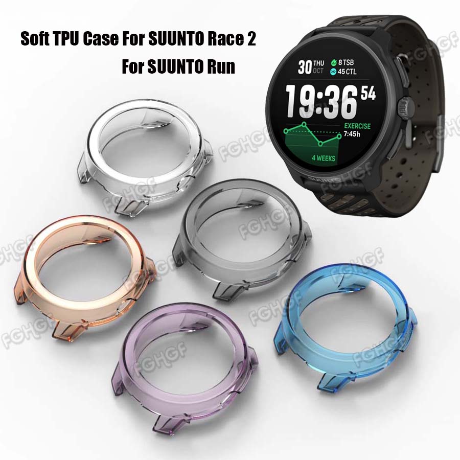 Running Watch - เคสป้องกันสำหรับซูนโต เรซ 2 สมาร์ทวอทช์ TPU แบบนิ่มป้องกันรอยขีดข่วนกรอบป้องกันสำหรับ