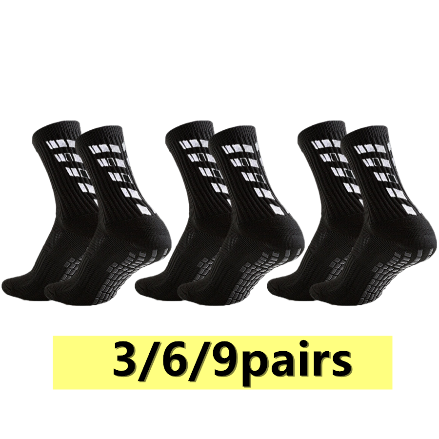 Sports Socks - 3/6/9 คู่ ถุงเท้ากันลื่นสำหรับผู้ชายและผู้หญิง ถุงเท้าปั่นจักรยาน เดินป่า กันลื่น