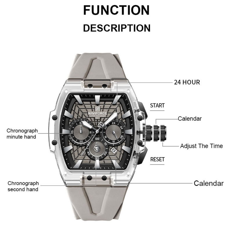 Running Watch - นาฬิกาข้อมือผู้ชาย NAVIFORCE รุ่น NF6113 กันน้ำ 5ATM