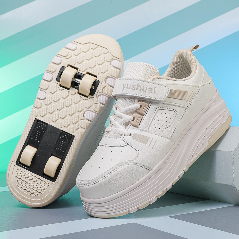 Running Shoes Men - รองเท้าสเก็ตสี่ล้อสำหรับเด็กผู้ชาย, รองเท้าสเก็ตสี่ล้อแบบซ่อนล้อสำหรับนักเรียนและเด็ก, พร้อมล้อ