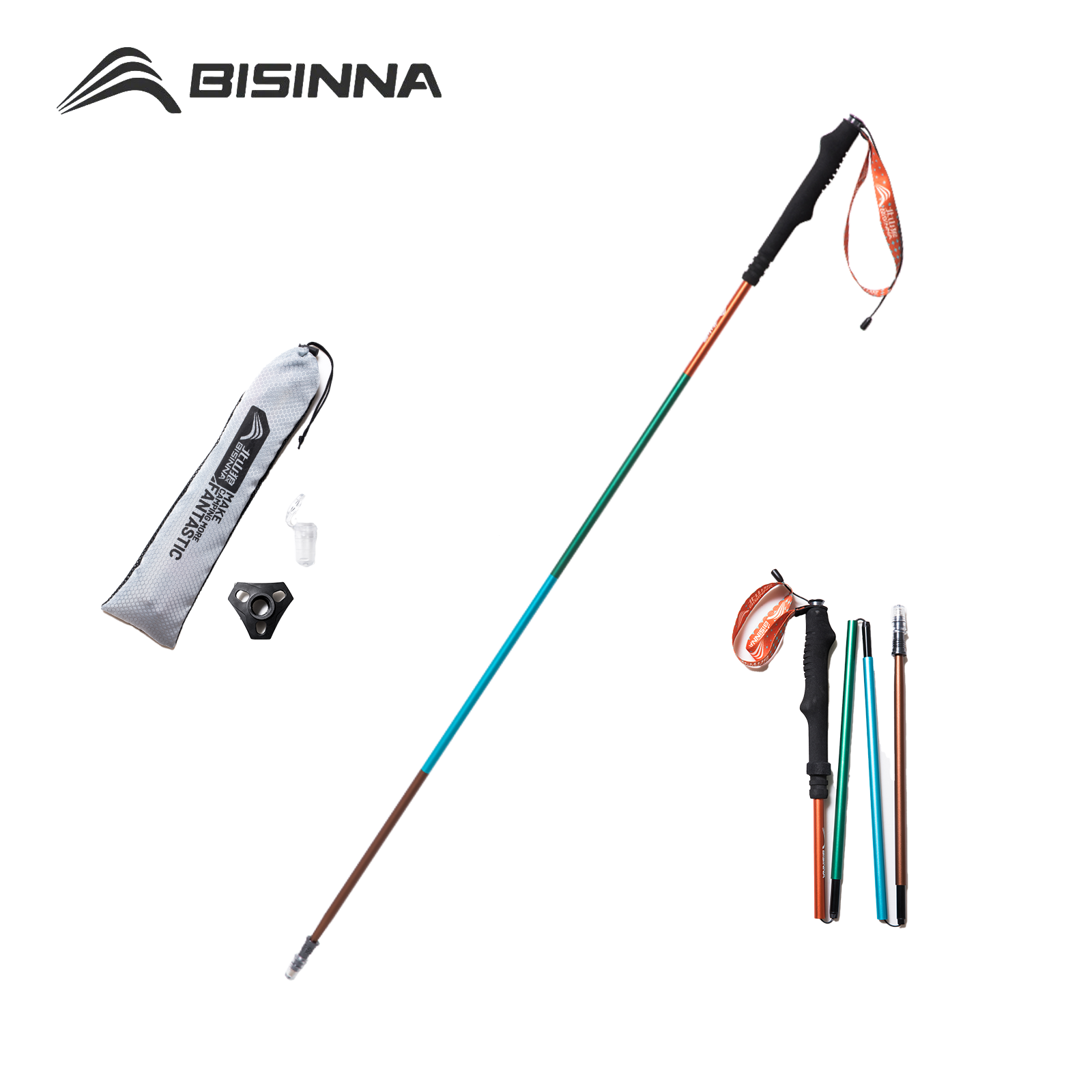 BISINNA 2 ชิ้น ไม้เท้าเดินป่า  - Trekking Pole Carbon บทวิจารณ์และราคา