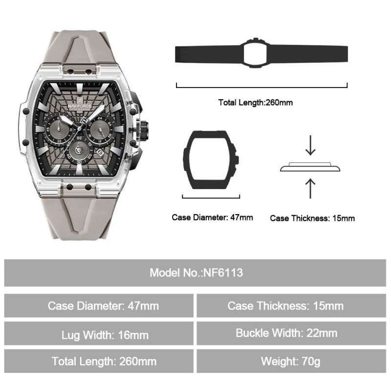 นาฬิกาข้อมือผู้ชาย NAVIFORCE ร - Running Watch บทวิจารณ์และราคา