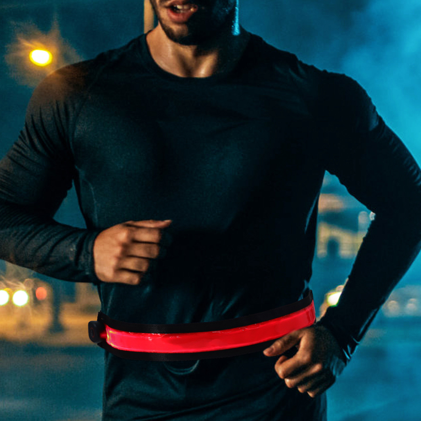 2 ชิ้น เข็มขัดสะท้อนแสง LED แบ - Running Visibility Gear บทวิจารณ์และราคา
